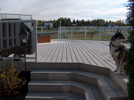 grey custom deck built