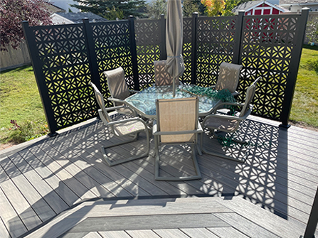 custom deck built with privacy screen
