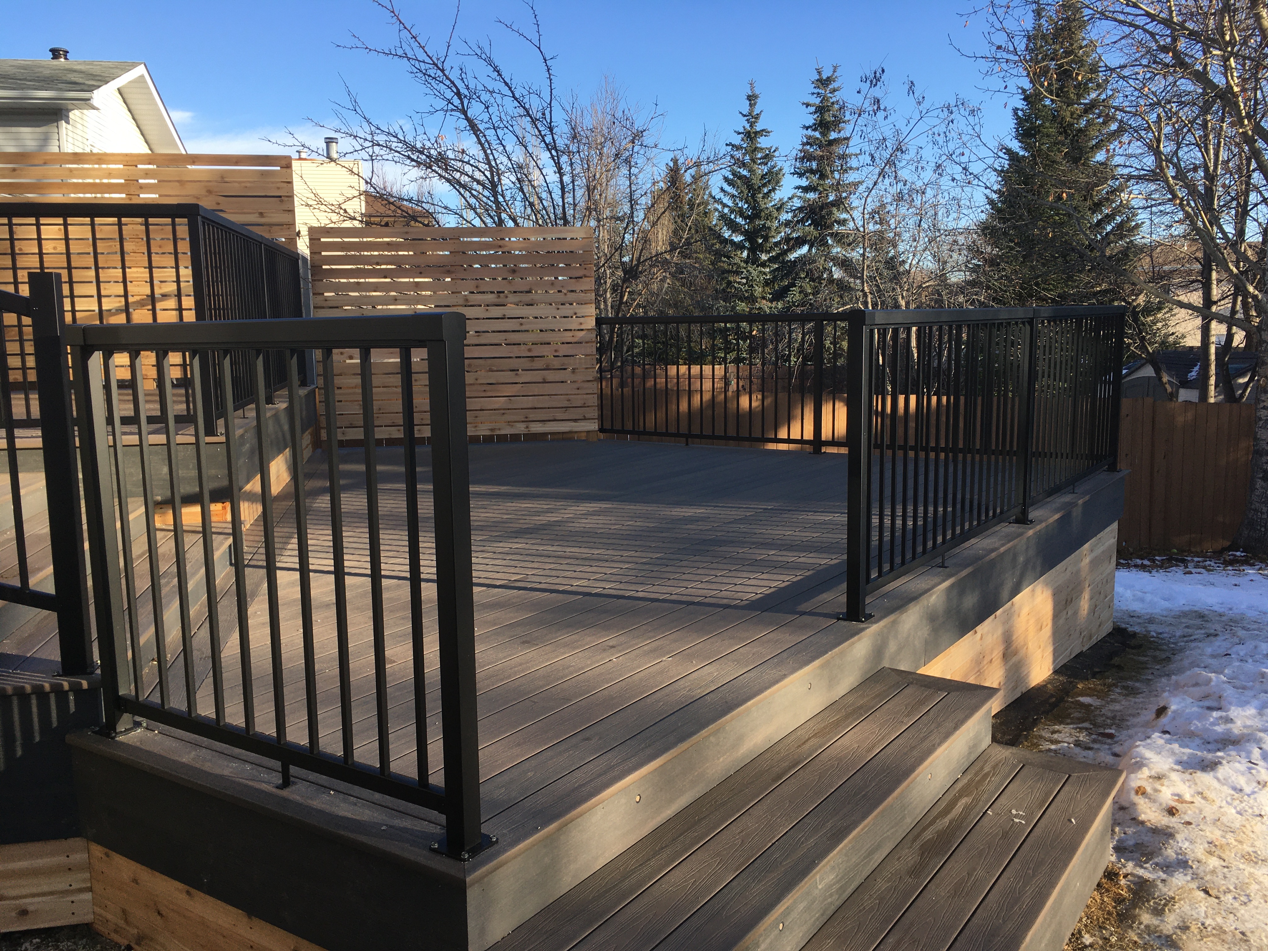 Elevated Outdoor Living: A Stunning Multi-Level Deck Transformation in Stony Plain