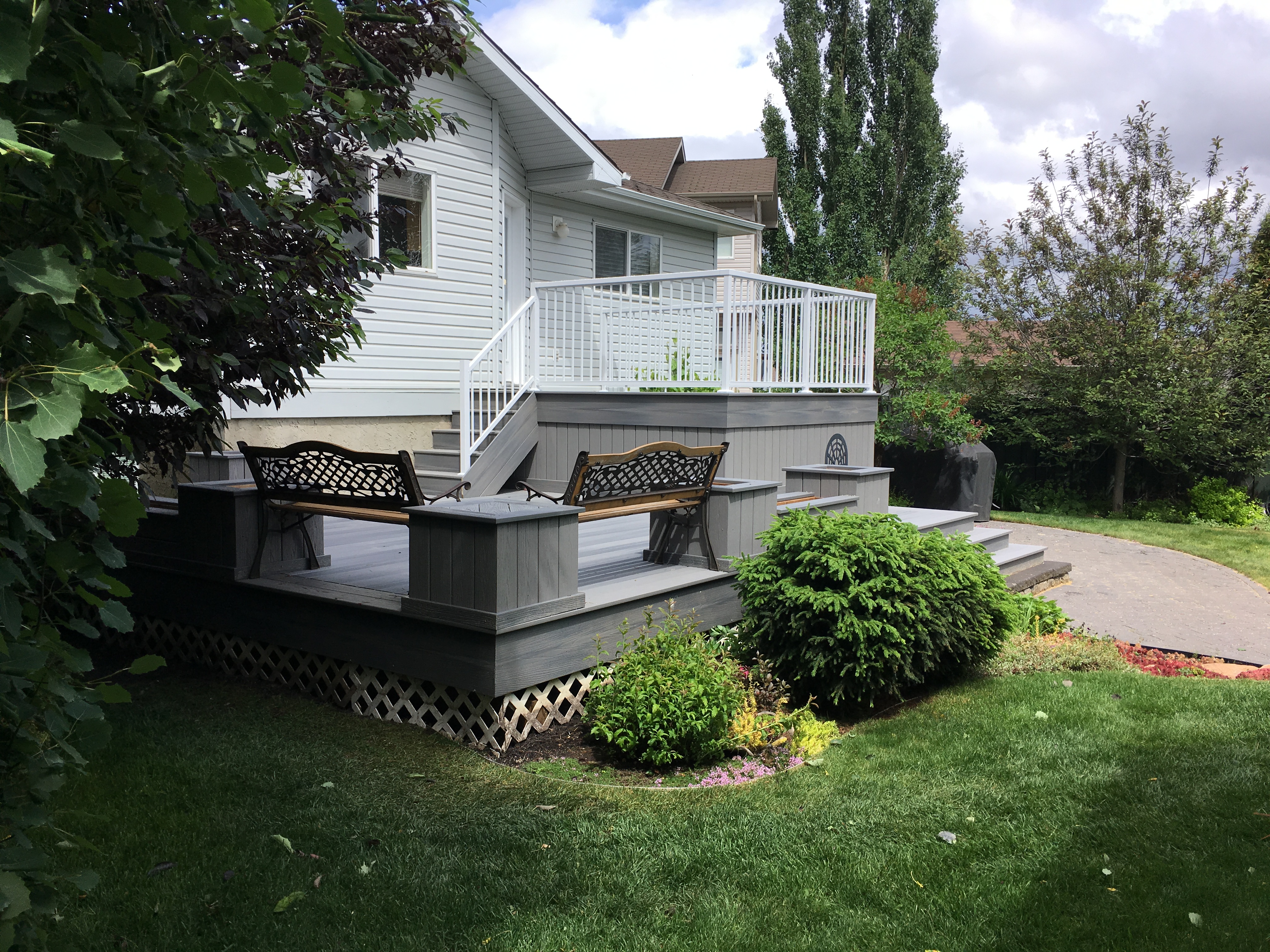 multi-level composite deck private retreat 7