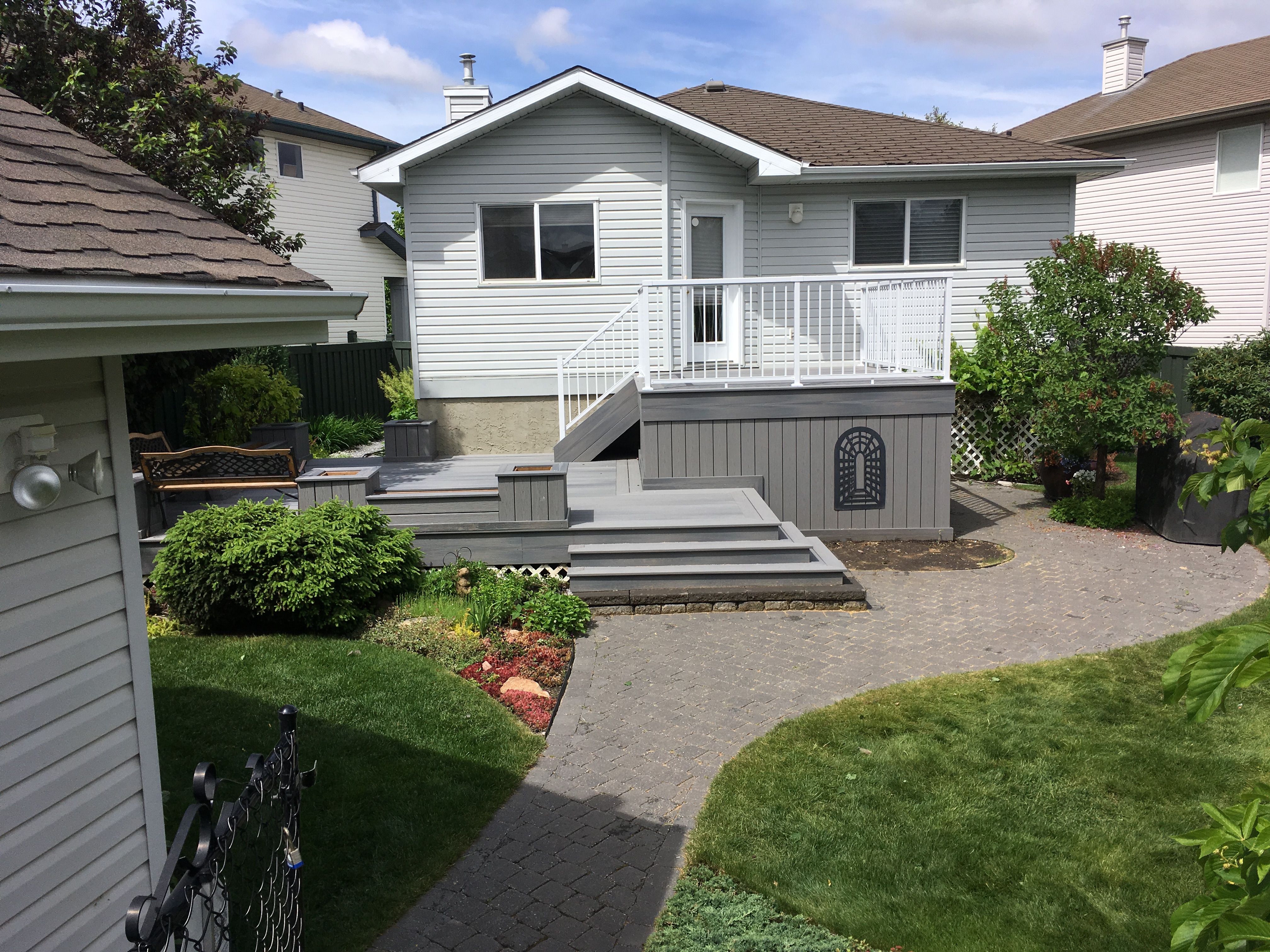 multi-level composite deck private retreat 14