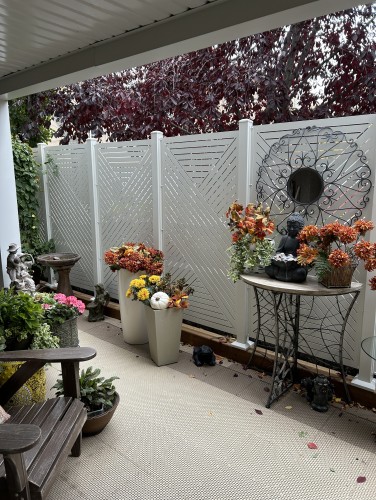 Contemporary Privacy Upgrade - Stylish Aluminum Screens Enhance Edmonton Backyard